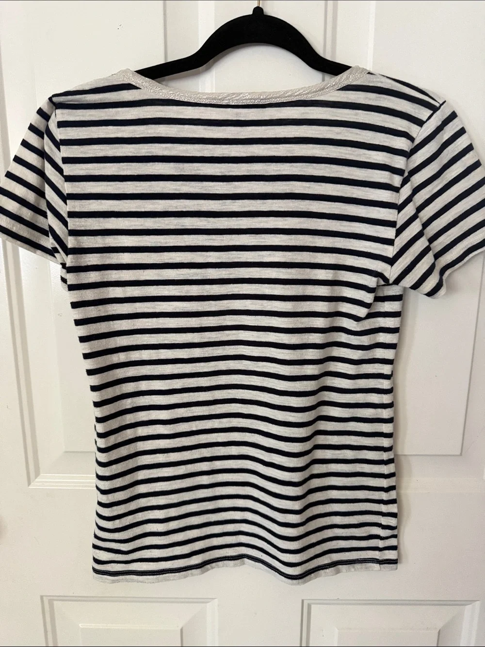 J. Crew Navy and White Striped Short Sleeve Tee